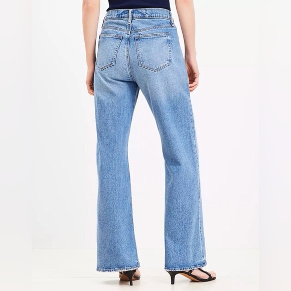 EUC, Loft The Wide Leg Jean, Dark Denim, High Rise, Full Length, SZ 14, 31.5” IS - Picture 4 of 13